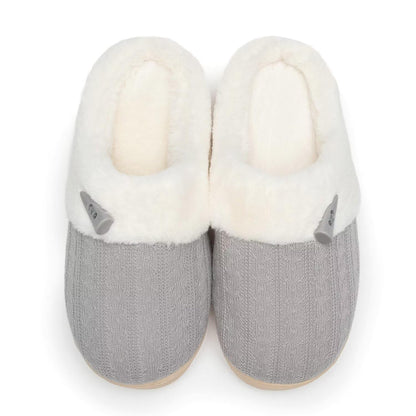 NineCiFun Women's Fuzzy House Slippers Memory Foam Cute Ladies Home Shoes