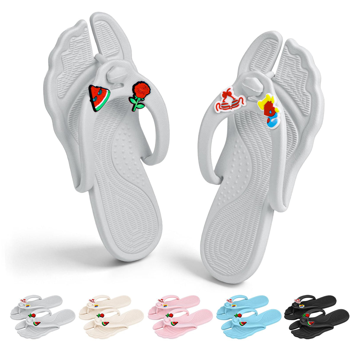 ZOORON Flip Flops for Women Men Travel Slippers Shower Shoes Foldable Bathroom Camp Beach Sandals Lightweight Non-Slip Quick Dry