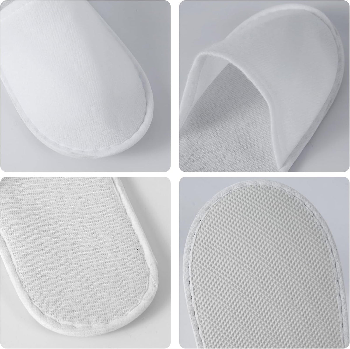 UrbanRoots 28 Pairs Disposable Slippers For Guests,Bulk Slippers For Hotel,Spa,Travel,Shoeless Home,Spa Slippers With Pouch,Non-Slip(White) house slippers for guests