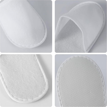 UrbanRoots 28 Pairs Disposable Slippers For Guests,Bulk Slippers For Hotel,Spa,Travel,Shoeless Home,Spa Slippers With Pouch,Non-Slip(White) house slippers for guests