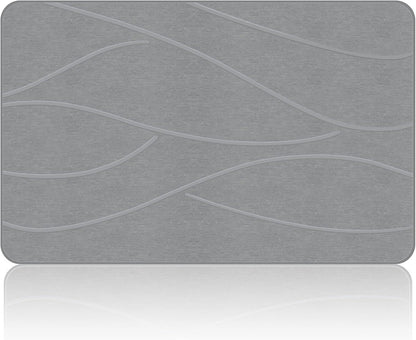 VEELOIM Stone Bath Mat, Diatomaceous Earth Shower Mat for Bathroom Grey