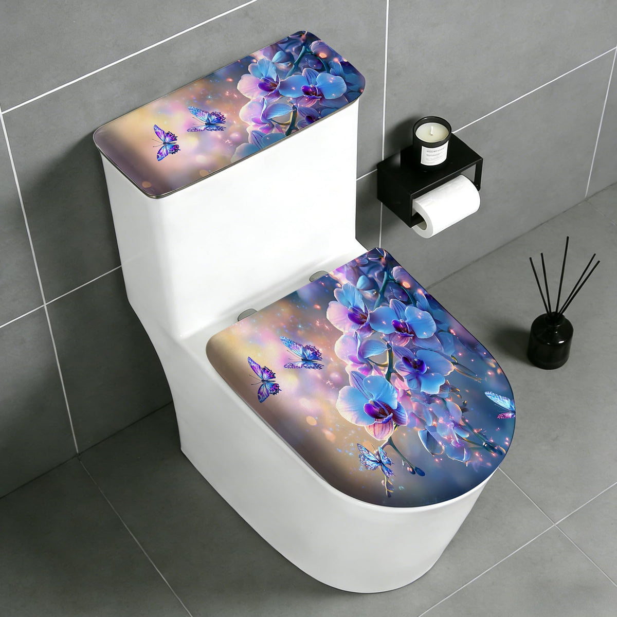 2 pack Toilet Lid Cover & Tank Lid Cover,Fits Standard & Elongated Toilet