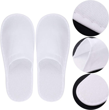 Tbestmax 24 Pairs Spa Slippers Flip Flops Disposable Slippers for Hotel Guests Women Men Closed Toe Super Comfort White