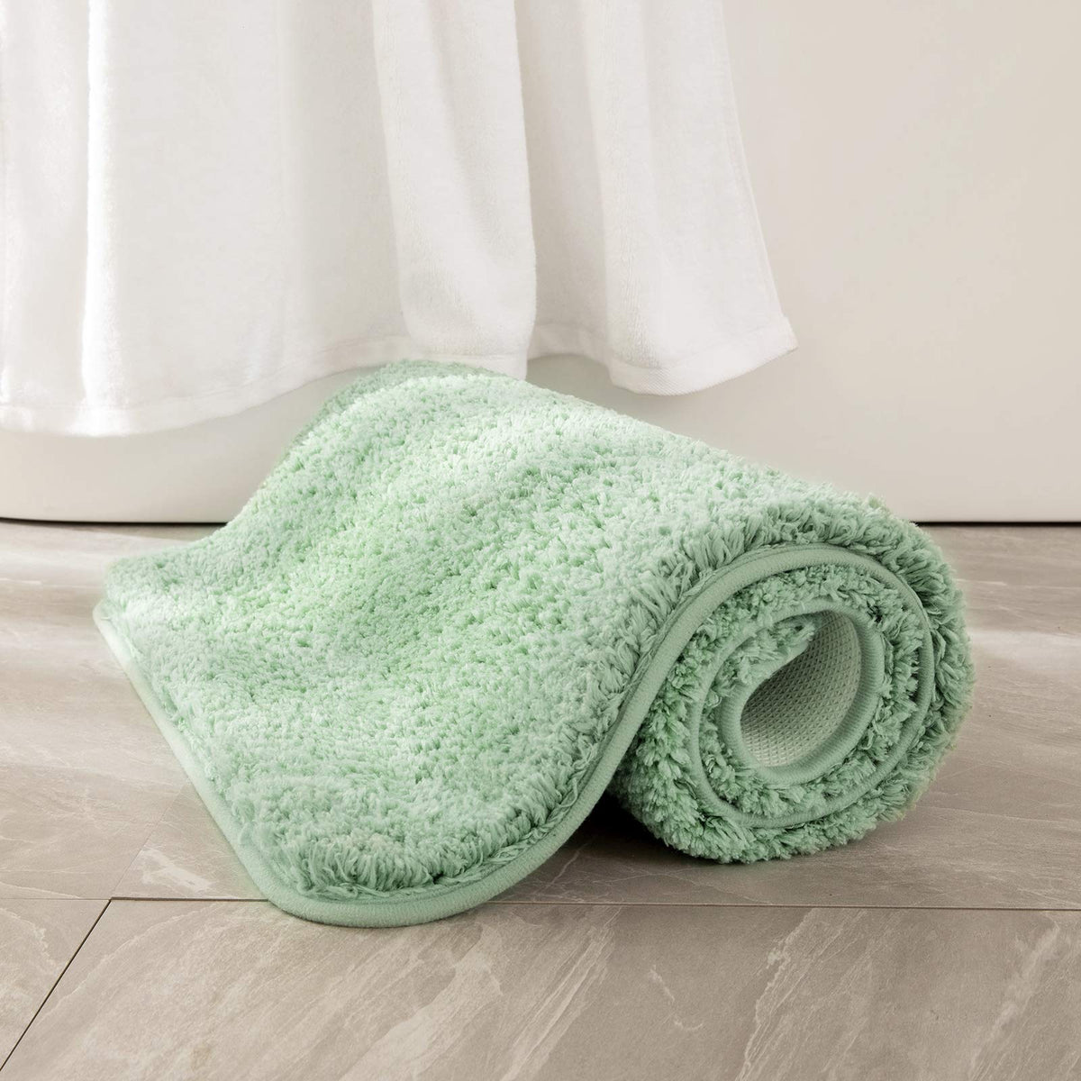 MIULEE Teal Bathroom Rugs Soft Small Microfiber Bath Mat 16x24 Inch