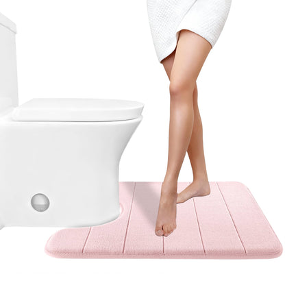 Yimobra Memory Foam Bath Mat, Super Soft Absorbent Bathroom Rug Non Slip, Quick Dry, Machine Washable Floor Carpet for Tub Shower, Home Decor Accessories, 24x17, Cream