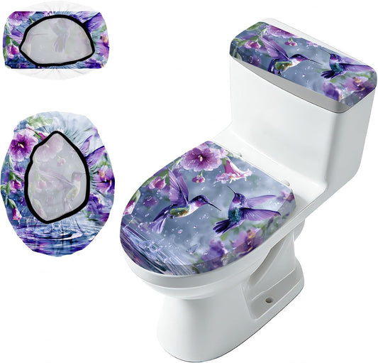 2 Piece Toilet Seat Cover Set with Tank Cover for Bathroom Decor