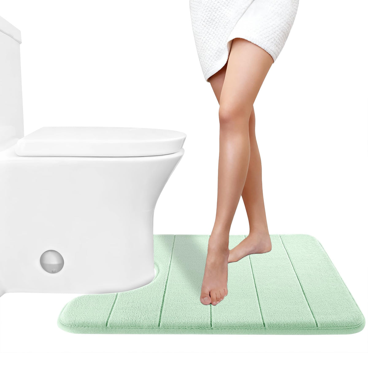 Yimobra Memory Foam Bath Mat, Super Soft Absorbent Bathroom Rug Non Slip, Quick Dry, Machine Washable Floor Carpet for Tub Shower, Home Decor Accessories, 24x17, Cream