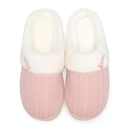 NineCiFun Women's Fuzzy House Slippers Memory Foam Cute Ladies Home Shoes