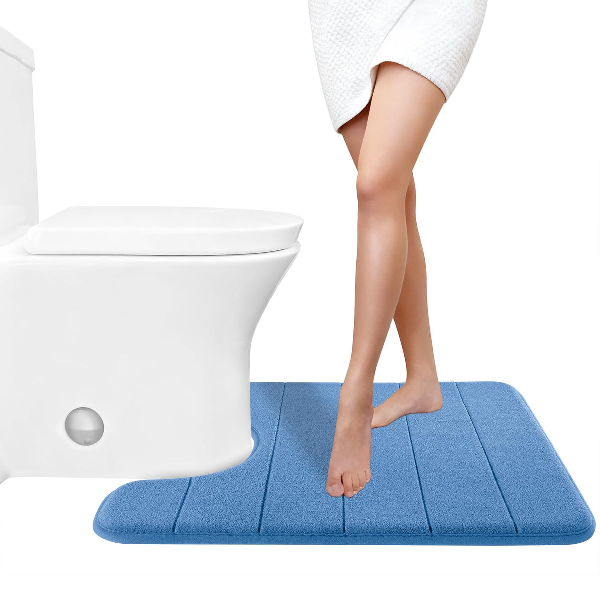 Yimobra Memory Foam Bath Mat, Super Soft Absorbent Bathroom Rug Non Slip, Quick Dry, Machine Washable Floor Carpet for Tub Shower, Home Decor Accessories, 24x17, Cream