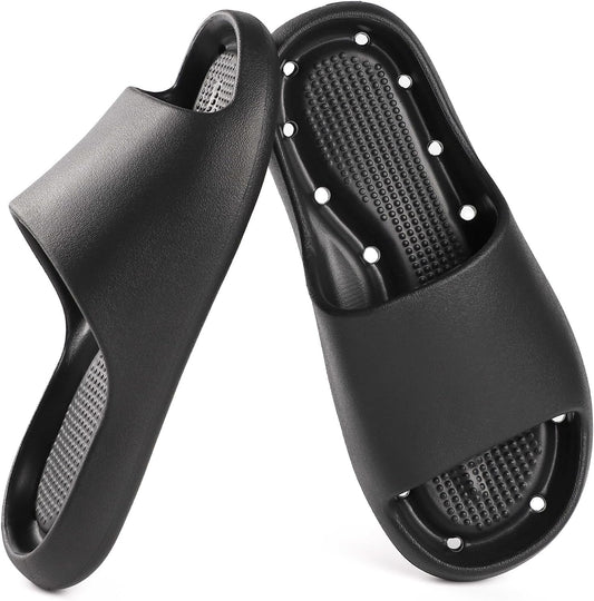 Unisex Arch Support Shower Shoes with Drain Holes Slides