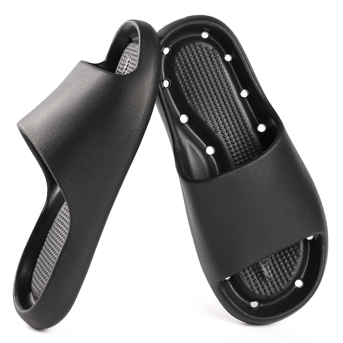 Unisex Arch Support Shower Shoes with Drain Holes Slides