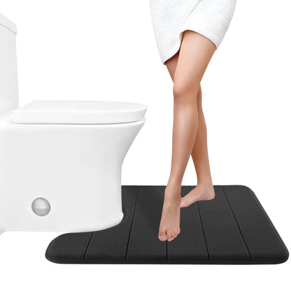 Yimobra Memory Foam Bath Mat, Super Soft Absorbent Bathroom Rug Non Slip, Quick Dry, Machine Washable Floor Carpet for Tub Shower, Home Decor Accessories, 24x17, Cream