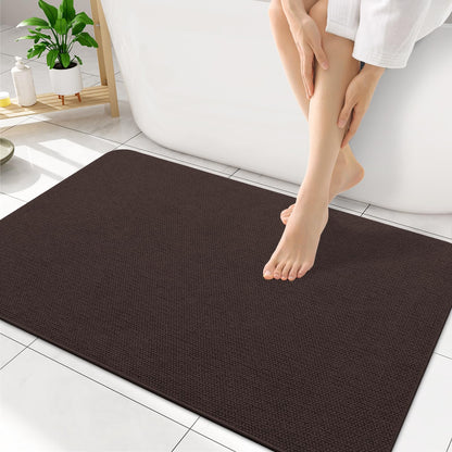 Smiry Ultra Thin Bath Mat 30X20, Non Slip Rubber Washable Bathroom Rugs