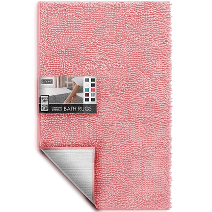 Hearth & Harbor Bathroom Rugs, Chenille Bath Mat - Machine Washable Bath Mats for Bathroom Non-Slip Backing Rubber, Quick Dry Bathroom Mat
