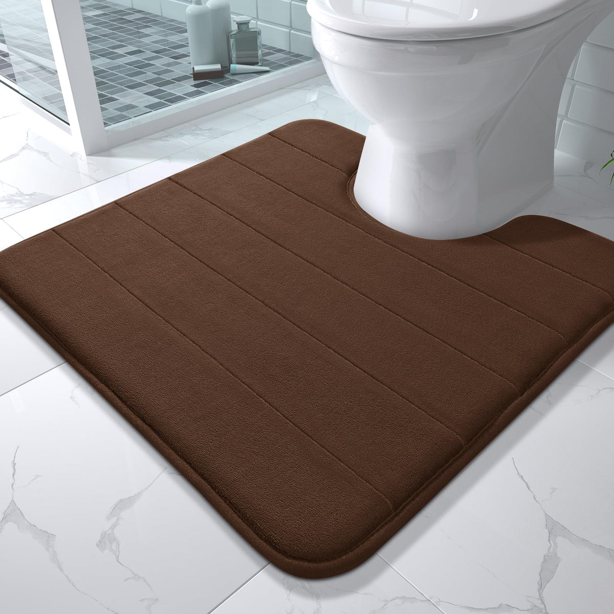 Yimobra Memory Foam Bath Mat, Super Soft Absorbent Bathroom Rug Non Slip, Quick Dry, Machine Washable Floor Carpet for Tub Shower, Home Decor Accessories, 24x17, Cream