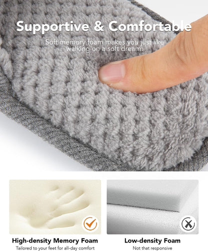 EverFoams Men's Cotton Knit Slippers Memory Foam Breathable House Shoes
