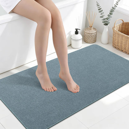 Smiry Ultra Thin Bath Mat 30X20, Non Slip Rubber Washable Bathroom Rugs