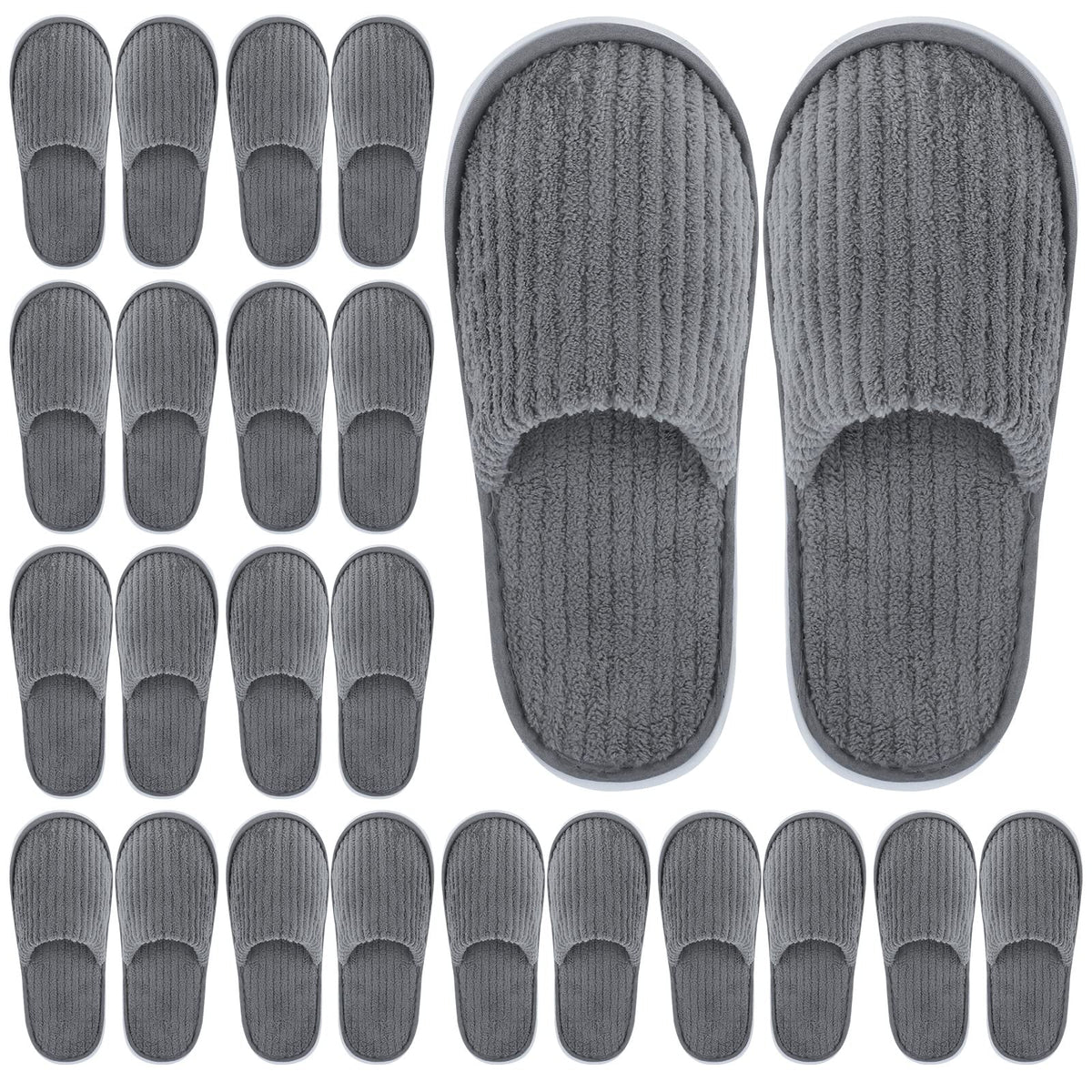Elcoho 12 Pairs Closed Toe Spa Slippers Reusable Slippers Coral Fleece Washable Disposable Home Slippers for Women Men Guests Hotels House Slippers Housewarming Indoors Bathroom Party Traveling