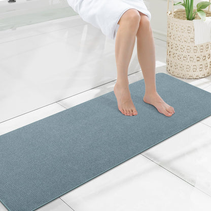 Smiry Ultra Thin Bath Mat 30X20, Non Slip Rubber Washable Bathroom Rugs