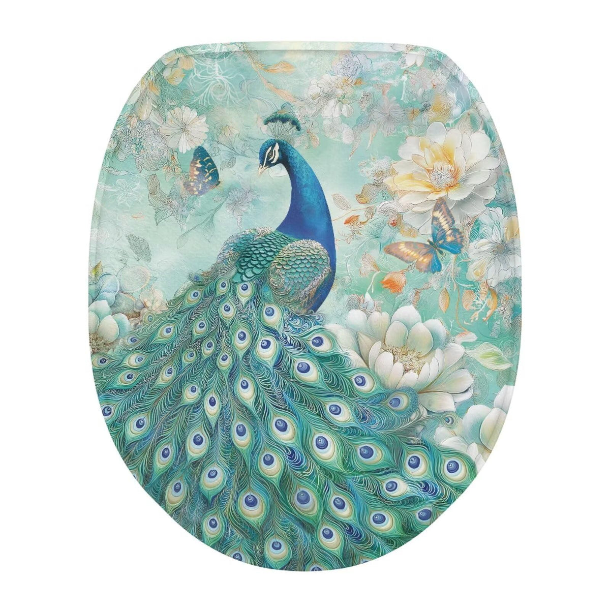 Toilet Lid Covers for Bathroom Elongated Cat Irises Thick Toilet Seat Lid Cover Elongated Oval Round Soft Fabric Toilet Seat Lid Cover with Elastic Edges Machine Washable