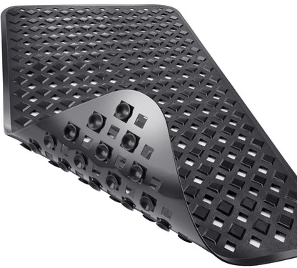 Yimobra Bathtub Mat Non Slip, 35"X16" Shower Mat with Strong Suction Cups & Drain Holes, Long Anti Slip Bath Tub Mat for Inside Shower, Machine Washable Fast Drying, Bathroom Essentials, Clear Blue