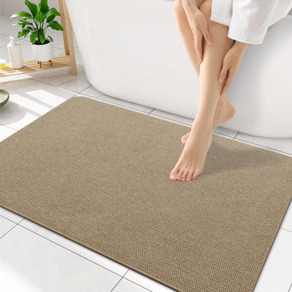 Smiry Ultra Thin Bath Mat 30X20, Non Slip Rubber Washable Bathroom Rugs