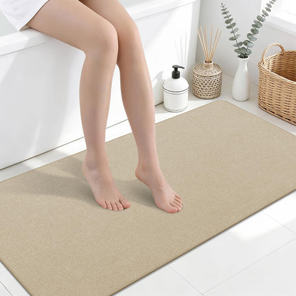 Smiry Ultra Thin Bath Mat 30X20, Non Slip Rubber Washable Bathroom Rugs