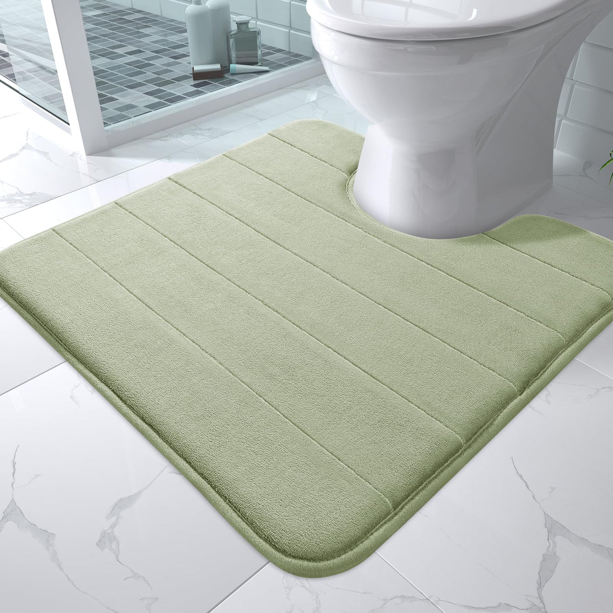 Yimobra Memory Foam Bath Mat, Super Soft Absorbent Bathroom Rug Non Slip, Quick Dry, Machine Washable Floor Carpet for Tub Shower, Home Decor Accessories, 24x17, Cream