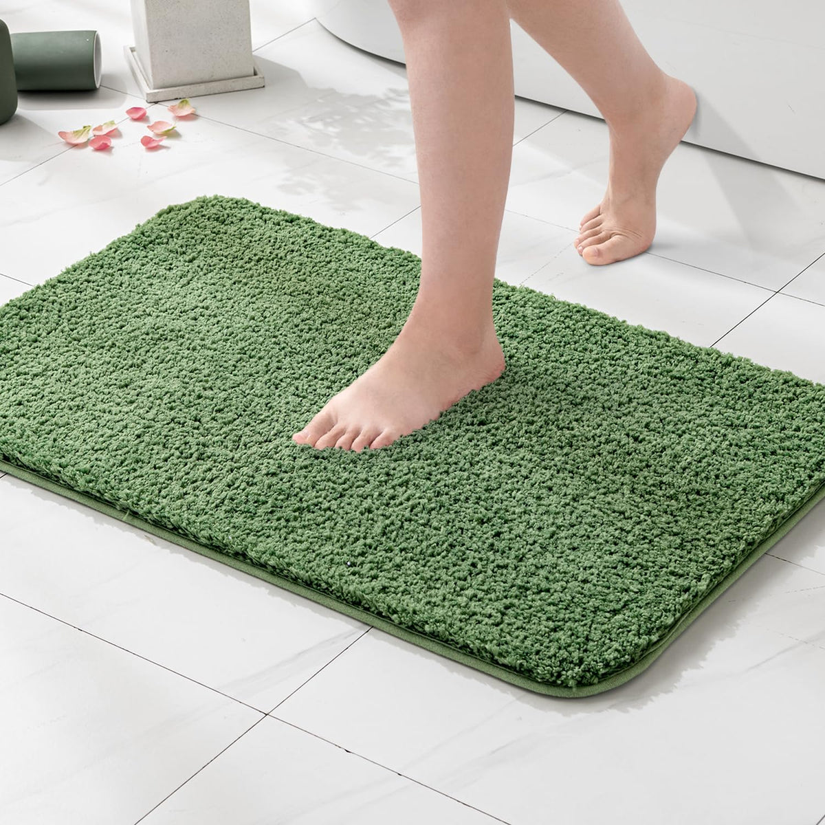 MIULEE Teal Bathroom Rugs Soft Small Microfiber Bath Mat 16x24 Inch