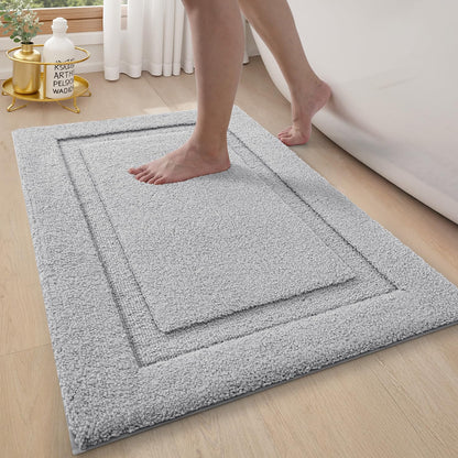 LUMI Ultra Soft Bathroom Rugs Absorbent, Non Slip Bath Mat 24x36, White
