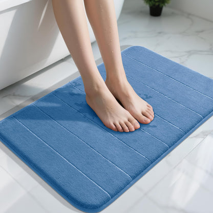 Yimobra Memory Foam Bath Mat, Super Soft Absorbent Bathroom Rug Non Slip, Quick Dry, Machine Washable Floor Carpet for Tub Shower, Home Decor Accessories, 24x17, Cream