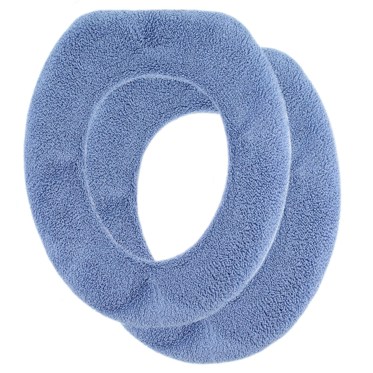 Soft Toilet Seat Cover - Plush, Thick Fabric Toilet Seat Warmer for Round & Elongated 14x18" Toilet Seats - Reusable, Machine-Washable, Easy-Install - Gift-Ready Packaging - Infinity Blue