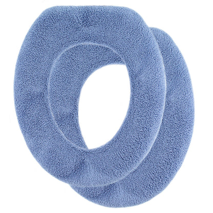 Soft Toilet Seat Cover - Plush, Thick Fabric Toilet Seat Warmer for Round & Elongated 14x18" Toilet Seats - Reusable, Machine-Washable, Easy-Install - Gift-Ready Packaging - Infinity Blue