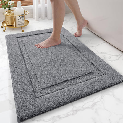 LUMI Ultra Soft Bathroom Rugs Absorbent, Non Slip Bath Mat 24x36, White