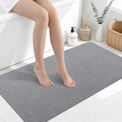 Smiry Ultra Thin Bath Mat 30X20, Non Slip Rubber Washable Bathroom Rugs