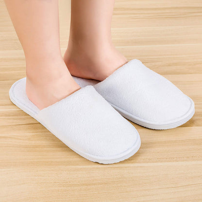 AhfuLife Spa Slippers 5 Pairs of Hotel Slippers, Disposable Closed-Toe Slippers for Guest, House Slippers Non-slip Unisex for Wedding, Party, Travel, Bedroom