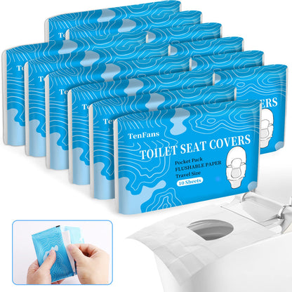 Toilet Seat Covers 60 Pack, Flushable Water Soluble, Biodegradable