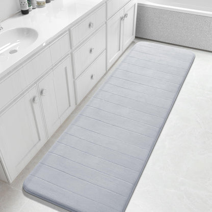 Yimobra Memory Foam Bath Mat, Super Soft Absorbent Bathroom Rug Non Slip, Quick Dry, Machine Washable Floor Carpet for Tub Shower, Home Decor Accessories, 24x17, Cream