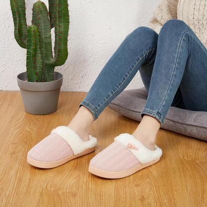 NineCiFun Women's Fuzzy House Slippers Memory Foam Cute Ladies Home Shoes