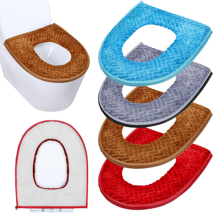 Riakrum 4 Pcs Toilet Seat Covers Pads for Bathroom, Elegant, Bright Mix
