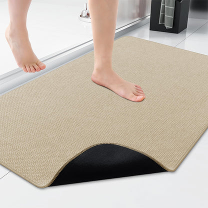 Smiry Ultra Thin Bath Mat 30X20, Non Slip Rubber Washable Bathroom Rugs