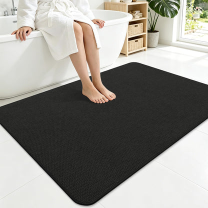 Smiry Ultra Thin Bath Mat 30X20, Non Slip Rubber Washable Bathroom Rugs