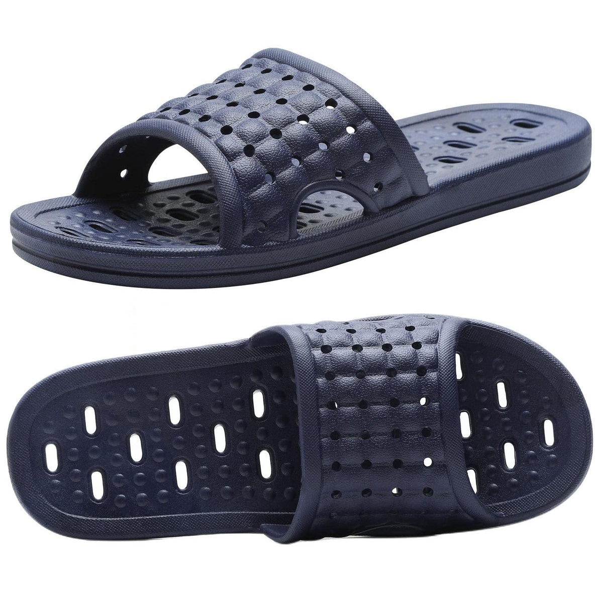 Bath Slippers with Drainage Holes, Quick-Drying Non-Slip Slippers for Home, Dormitory, Bathroom - Unisex