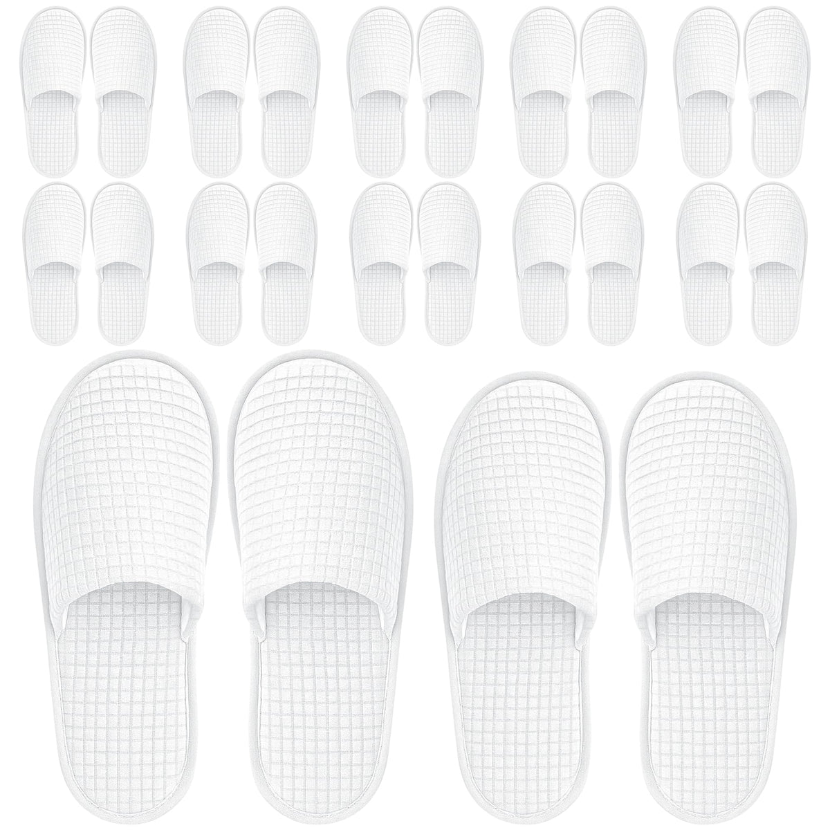 12-20Pairs Disposable Slippers Non Slip Washable for Guest Hotel Travel