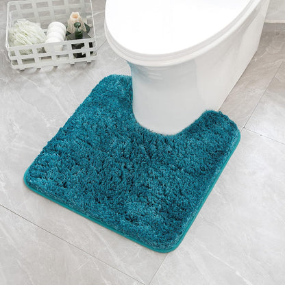 MIULEE Teal Bathroom Rugs Soft Small Microfiber Bath Mat 16x24 Inch
