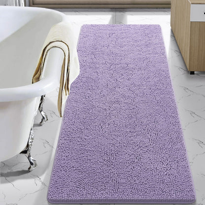 LOCHAS Luxury Bathroom Rug Shaggy Bath Mat 24 x 60 Inch, Gray