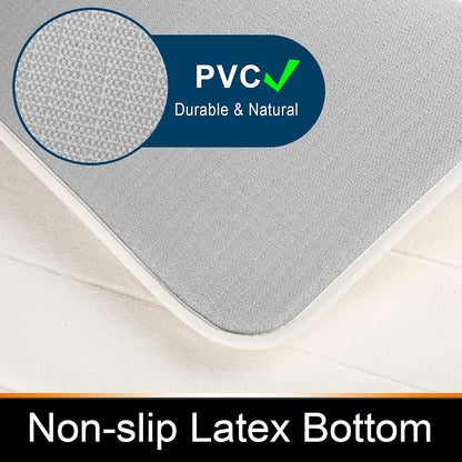 Yimobra Memory Foam Bath Mat, Super Soft Absorbent Bathroom Rug Non Slip, Quick Dry, Machine Washable Floor Carpet for Tub Shower, Home Decor Accessories, 24x17, Cream