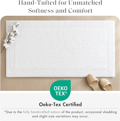 Madison Park Splendor Reversible 100% Cotton Bath Rug, 20 x 30, White