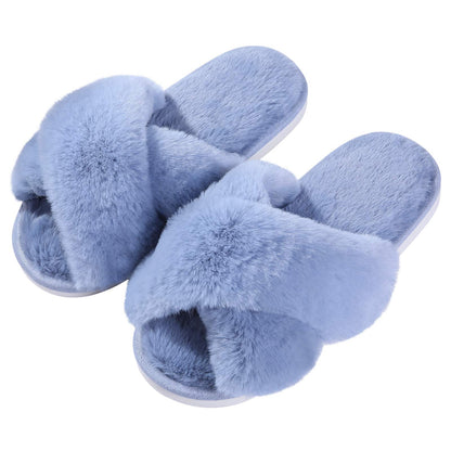 Evshine Memory Foam Fuzzy House Slippers for Women
