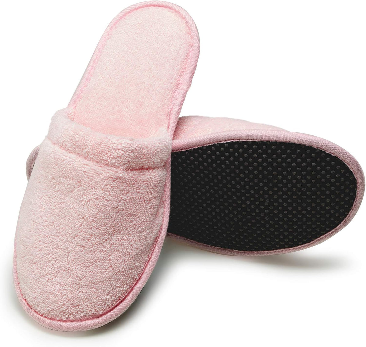 Arus Womens Turkish Terry Cotton Cloth Bath Spa Slippers, Pink, 6-9.5